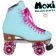 Moxi Beach Bunny Skate - Sky Blue - Side View Naked - MOX4931510