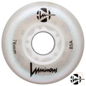 LUMINOUS LED INLINE WHEEL - WHITE GLITTER - 76mm/85a (UNIT)