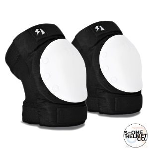 S1 PARK KNEE PADS - BLACK w/ WHITE CAPS - MEDIUM