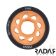 Radar Wheels HALO - Charcoal Orange - Front - 59mm 86a RWRHA59GOR