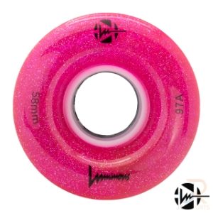 LUMINOUS LED QUAD WHEEL - PINK GLITTER- 58mm/97a (Unit)