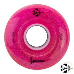 LUMINOUS LED QUAD WHEEL - PINK GLITTER - 62mm/97a (Unit)