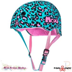 Triple 8 Cert Sweatsaver Helmet - Moxi Leopard - Angled - T83654