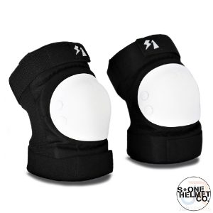 S1 PARK ELBOW PADS - BLACK  w/ WHITE CAPS - MEDIUM