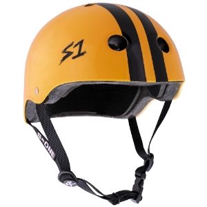 S1 Lifer Helmets - Orange Gloss with Black Stripe